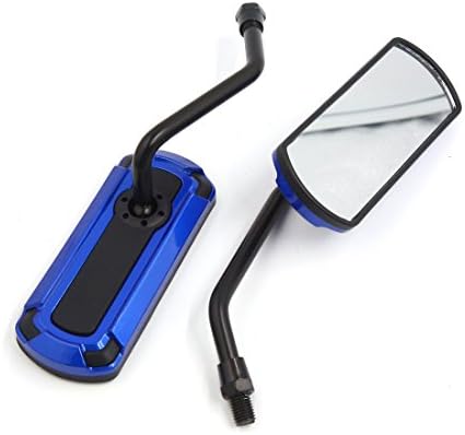 uxcell 2 adet Evrensel Mavi Alüminyum Alaşım Ayarlanabilir Motosiklet Dikiz Aynası