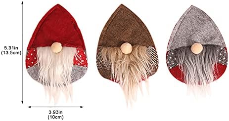 JPOQW Noel Gnome Sofra Tutucu Gümüş Tutucular Cepler Bıçaklar Çatal Çanta Noel Baba Gnome Peluş Bebekler Dekor için Noel Partisi