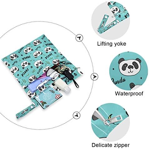 KEEPREAL sevimli hayvanlar Panda ıslak kuru çanta için bebek bezi bezi, yıkanabilir seyahat çantaları, plaj, spor çanta için