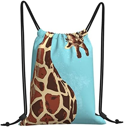 Çiğneme Zürafa ipli sırt çantası, spor salonu Sackpack çanta Yoga spor yüzme seyahat plaj İçin