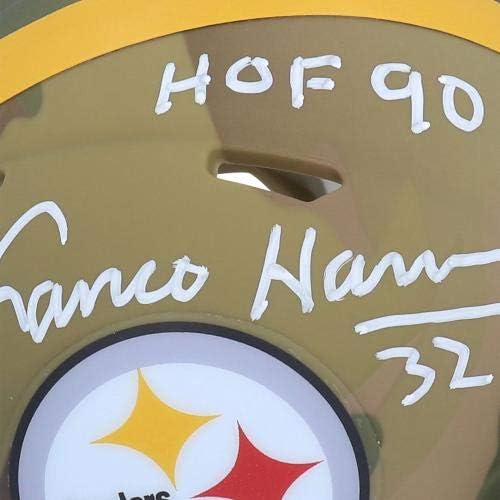 Franco Harris Pittsburgh Steelers İmzalı Riddell Camo Alternatif Hızlı Mini Kask HOF 90 Yazıtlı-İmzalı NFL Mini Kasklar
