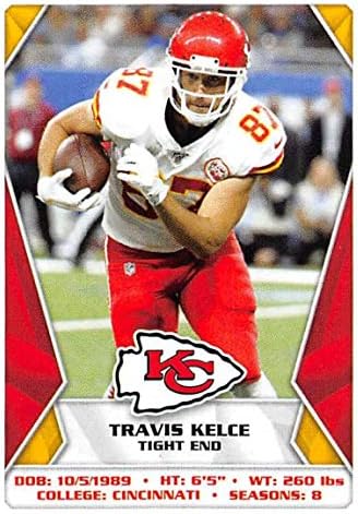 2020 Panini NFL Çıkartmaları 255 Travis Kelce Kansas City Chiefs Futbol Etiket Kartı (Mini, İnce, Soyulabilir Etiket)