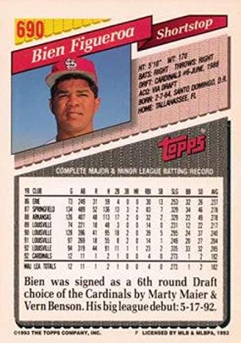 1993 Topps Altın Beyzbol 690 Bien Figueroa St. Louis Cardinals Topps Şirketinden Resmi MLB Ticaret Kartı