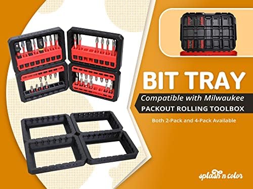 Milwaukee Packout Rolling Toolbox için SplashNcolor Bit Tepsisi, Siyah (4)