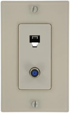 Leviton 40159-W Decora Telefon / Video Duvar Prizi Düzeneği, 6P4C + F, Vidalı Terminaller, Beyaz