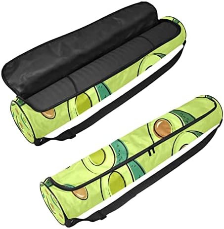 Yarım Avokado Friut Yeşil Yoga Mat Çanta Üzerinde Tam Zip Yoga Taşıma Çantası için Kadın Erkek, egzersiz Yoga Mat Taşıyıcı ile