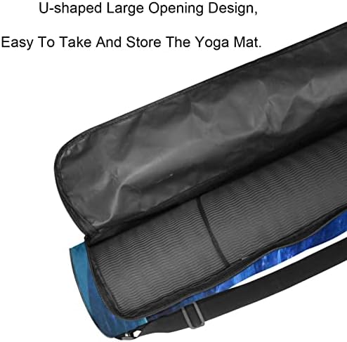 Zaman Tunner Mavi Soyut Fraktal Yoga Mat Çanta Tam Zip Yoga Taşıma Çantası için Kadın Erkek, egzersiz Yoga Mat Taşıyıcı ile Ayarlanabilir