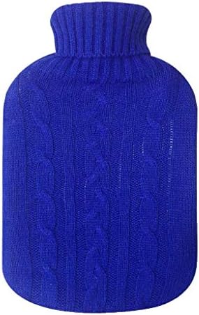 SDENSHI Büyük Kış Yün Örme Sıcak Su Şişesi Kapağı Güvenli koruyucu ısıtıcı-Mavi, 31x20cm