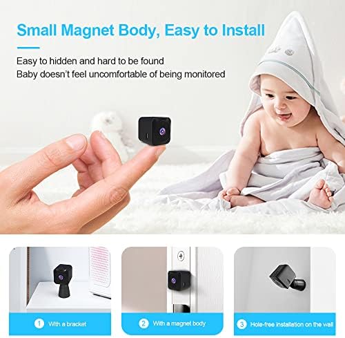 WiFi Bebek Monitörü, Gece Görüş ve Telefon Uygulaması ile 4K HD Mini Akıllı Bebek Kamera Monitörleri Yaşlı Evcil Hayvan için