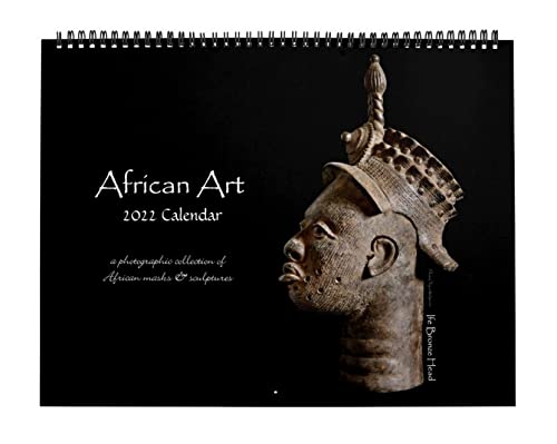 Afrika Sanat 2022 Aylık Duvar Takvimi Afrika Maskeleri ve Heykeller Güzel Sanatlar Fotoğraf Med Style1