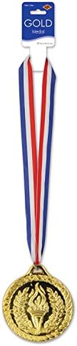 Beistle 4, 30 İnç, Kırmızı/Beyaz / Mavi / Kurdele ile Altın Madalya