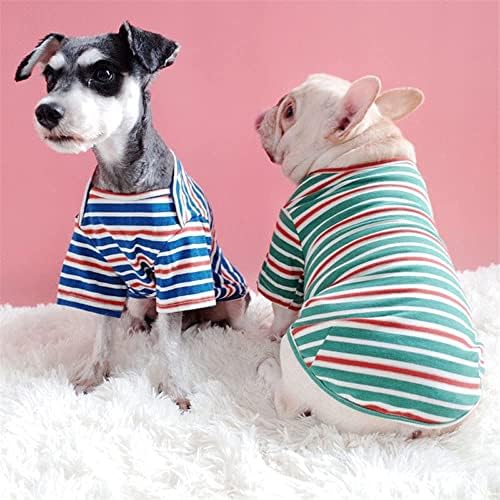 Köpek Giysileri, yaz Köpek Giysileri Çizgili Pet Köpek T Shirt Küçük Orta Köpek için Yumuşak Nefes Köpek Giysileri Yıkanabilir