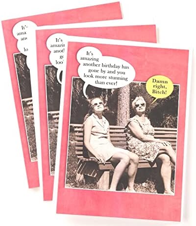 Komik Yetişkin Doğum Günü Tebrik Kartı Kadınlar için (5 x 7) Akıllı Alex tarafından | 3 Paket + 3 Zarflar (Yaşlanmayan Wonder)