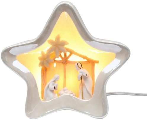 Appletree Design Star Shape Nativity, Işıklı, 6-3 / 4 İnç Boyunda, Ampul ve Kablo içerir