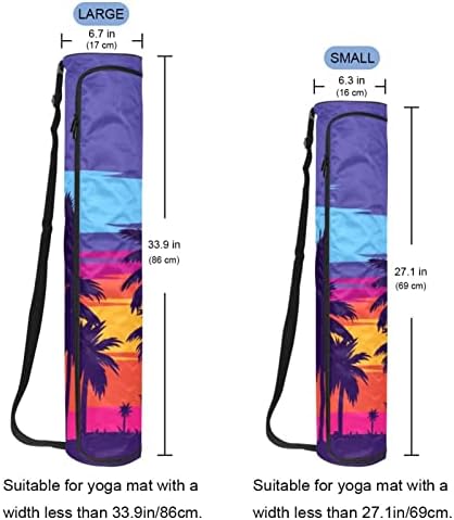 Palmiye Ağacı Üzerinde Günbatımı Akşam Plaj Yoga Mat Çanta Tam Zip Yoga Taşıma Çantası için Kadın Erkek, egzersiz Yoga Mat Taşıyıcı