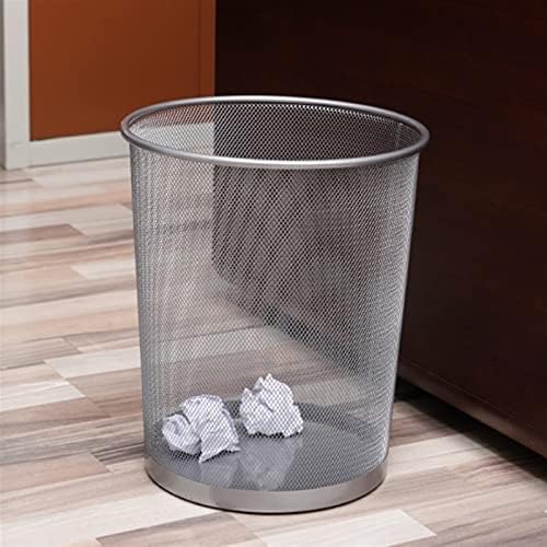 Aexstıng Sağlık Metal Örgü Yuvarlak çöp tenekesi Kapaksız Ferforje Ev Ofis Çöp kağıt sepeti Organizatör çöp kutuları Temiz (Kapasite: