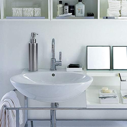 Duş Şampuanı Dispenseri, Cilalı Gümüş Büyük Kapasiteli Sıvı 350ml Paslanmaz Çelik Sabunlar için Sıvı Sabunlar için