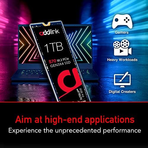 addlink 1 TB S70 NVMe PCIe M. 2 2280 SSD GEN 3x4 3D TLC NAND R / W kadar 3,400/3000 MB / s Dahili Katı Hal Sürücü