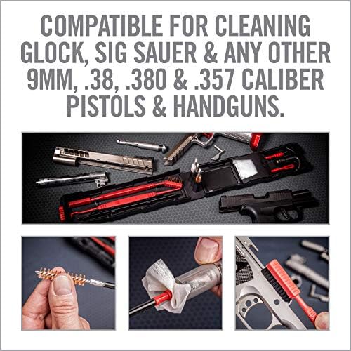 9mm için gerçek Avid 9mm Temizleme Kiti .357 & .38 Kalibrelik Tabanca Temizleme | Komple Glock Temizleme Kiti ve Tabanca Temizleme