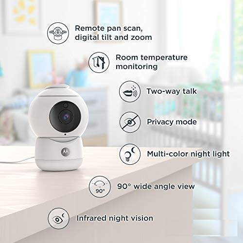 Motorola Peekaboo İkiz Kameralar WiFi 1080p Video Bebek Monitörü-Çok Renkli Gece Lambası, İki Yönlü Ses, Kızılötesi Gece Görüşü