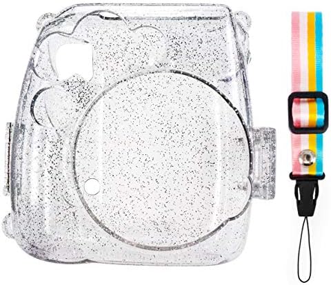 Elvam Şeffaf Kamera Kılıfı Çanta ile Uyumlu Fujifilm Mini 9 Mini 8 Anında Kamera ile Ayrılabilir Ayarlanabilir Kayış, Kristal