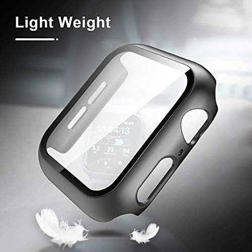 TAURI 2 Paket Hard Case Apple Watch Serisi 3 2 1 38mm için Uyumlu Dahili 9H Temperli Cam Ekran Koruyucu İnce Tampon Dokunmatik