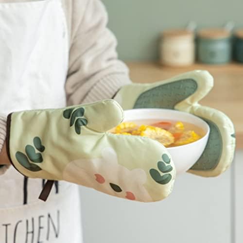 ZHİYA fırın eldivenleri Mutfak Anti-haşlanma Eldivenleri Yüksek Sıcaklık ve Anti-haşlanma Kalınlaşmış mikrodalga fırın eldivenleri