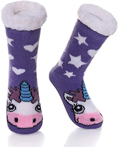 Erkek Kız Sevimli Hayvan Terlik Çorap Bulanık Yumuşak Sıcak Kalın Polar Astarlı Kış Çorap Çocuk Tulumları Noel Çorap