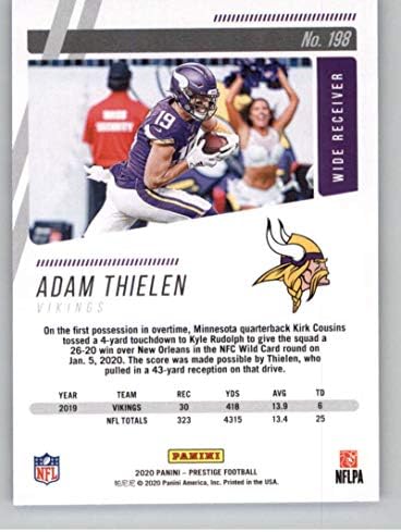 2020 Prestij NFL 198 Adam Thielen Minnesota Vikingler Resmi Panini Futbol Ticaret Kartı
