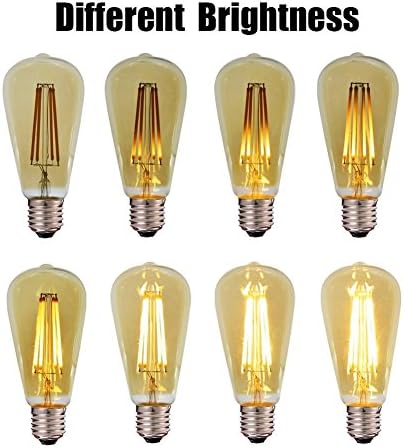 ZZ Aydınlatma 4 W LED Dim Filament Vintage Edison Ampul 40 W Akkor Ampul Eşdeğer 2300 K 320LM E26 Baz (Amber Renkli, 6 Paketi)