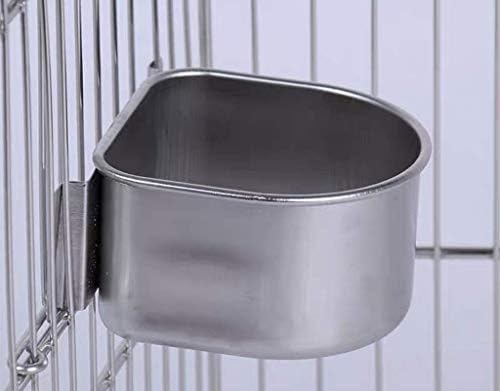 sleeri Papağan Parakeet Cockatiel Kafes yiyecek kutusu Su Bardağı Paslanmaz Çelik Pet Kuş Besleme Besleyici Kase Kuş Kafesi Aksesuarları