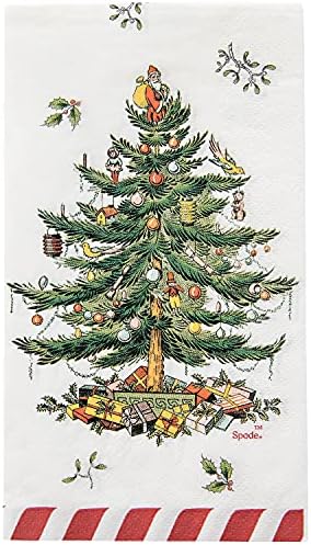 C. R. Gibson TW8-22642 Noel Ağacı ve Şeker Kamışı Tek Kullanımlık Kağıt Konuk Havluları ve Yemek peçeteleri Noel Partileri için,