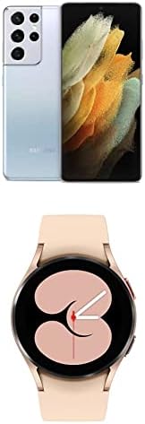 Samsung Galaxy S21 Ultra 5G Fabrika Unlocked Android Cep Telefonu 128 GB, Fantom Gümüş ile Samsung Galaxy İzle 4 40mm Smartwatch