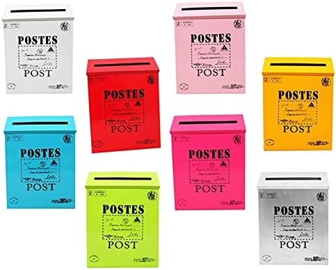 BAİFFEİ Vintage Galvanizli Posta Kutusu Posta Kutusu Posta Kutusu Gazete Tutucu Kutusu Pembe Dış Mektup Posta Kutusu Dergiler