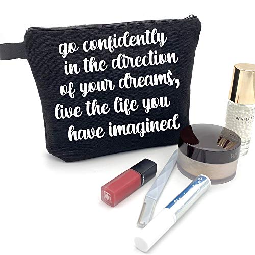 HomeLove A. Ş. İlham verici siyah makyaj kozmetik çantası fermuar kese tuvalet seyahat çantası hediye kız kardeşi kızlar için