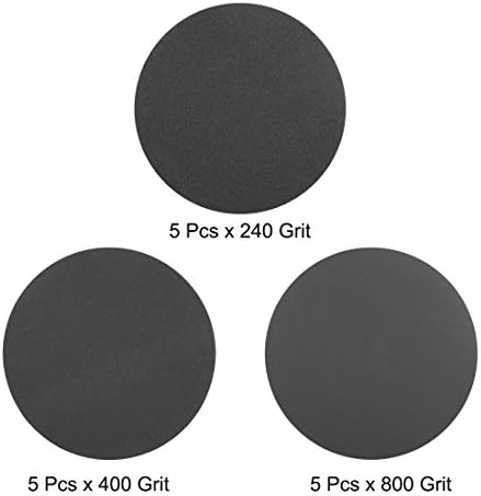 uxcell 5-İnç cırt cırt zımpara diski ıslak / kuru silisyum Karbür 240/400/800 Grit Çeşitli 15 Adet