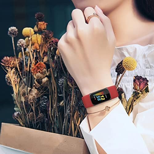 TopPerfekt Bantları Fitbit Şarj 5 ile Uyumlu, Ayarlanabilir Yumuşak Silikon Spor Yedek Watch Band Sapanlar Bilekliği Bilezik