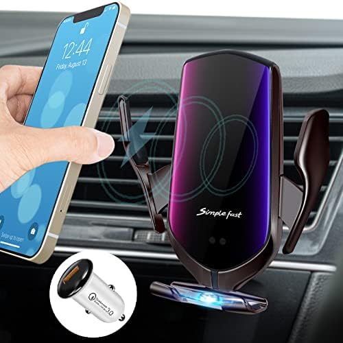 MEIMFY Kablosuz araç şarj aleti yuvası, Otomatik Sıkma Hava Firar telefon tutucu için Araba, Yeni Yükseltilmiş Modeli, 10 W Qi