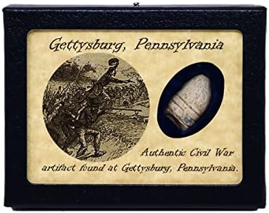 Vitrin ve COA ile Gettysburg Savaşı'ndan iç Savaş Mermi Kalıntısı