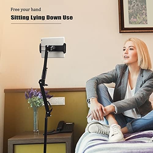 Smartphone ve Tablet için Kaforise Uzun Kol Zemin Standı, 4.7 -10 Telefon için 360 Derece Ayarlanabilir Zemin Standı Tutucu,