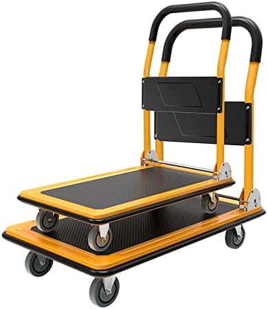 GAXQFEI Platformu Kamyonlar Taşınabilir Itme Dolly Dilsiz Tekerlekler ile, çok Fonksiyonlu Platformu Kamyon Arabası, kolay Ulaşım