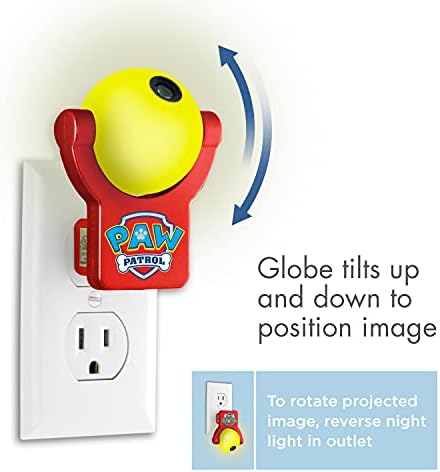 Projectables LED Plug-in Gece, Mavi ve Kırmızı, ışık Algılama, Tavan, Duvar veya Zeminde Otomatik Nickelodeon Paw Patrol Görüntüsü,