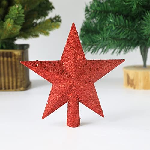 Noel için Glitter Mini Yıldız Noel Ağacı Toppers Ev Mini Yıldız Ağacı Topper