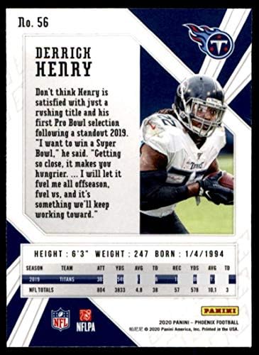 2020 Panini Phoenix Yangın Patlama 56 Derrick Henry Tennessee Titans (Gümüş Prizm Refrakter) NFL Futbol Kartı NM-MT