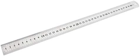 X-DREE Metrik 40 cm 16 inç Çift Taraflı Paslanmaz Çelik Düz Cetvel 16.7(Regla recta de acero inoxidable, lados dobles, 40 cm,