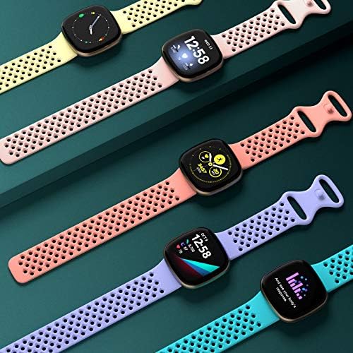 POY ile Uyumlu Fitbit Versa 3 Bantları / Fitbit Sense Bantları, hava Delikleri ile Nefes Spor Sapanlar Yedek Bilekliği için Kadın