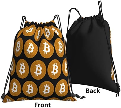 İpli sırt çantası spor salonu alışveriş spor Yoga için orijinal Bitcoin Logo sembol dize çanta Sackpack