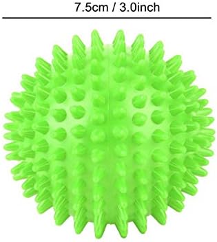 Ofis için Egzersiz için Masaj Silindiri Kaymaz Profesyonel Dikenli Top (Yeşil, Küçük 7.5 cm, 12)