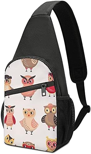 Sevimli baykuşlar Sling sırt çantası rahat Crossbody sırt çantası göğüs omuz çantası seyahat ve yürüyüş İçin