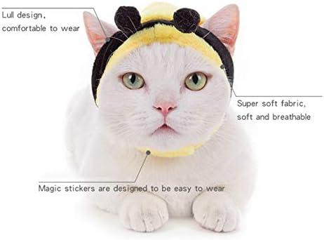 ocijf179 Pet Şapka Yavru Karikatür Hayvan Şekilli Yumuşak Sevimli Kedi Başlık Köpek Çapraz Bağlı Giyim Pet Şapka-Gökyüzü Mavi